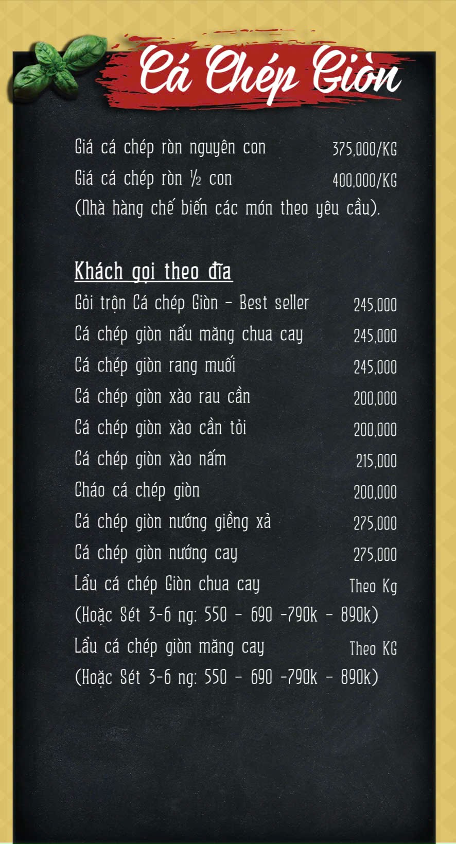 Bảng giá 
